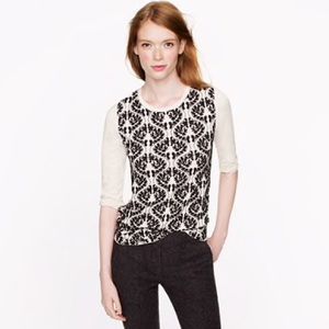 J Crew Embroidered Front Tee